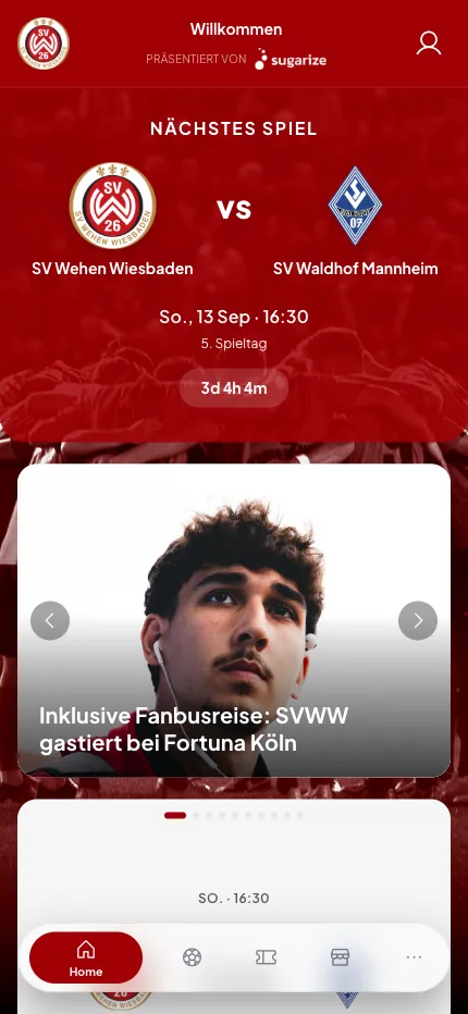 Dashboard beim SV Wehen Wiesbaden